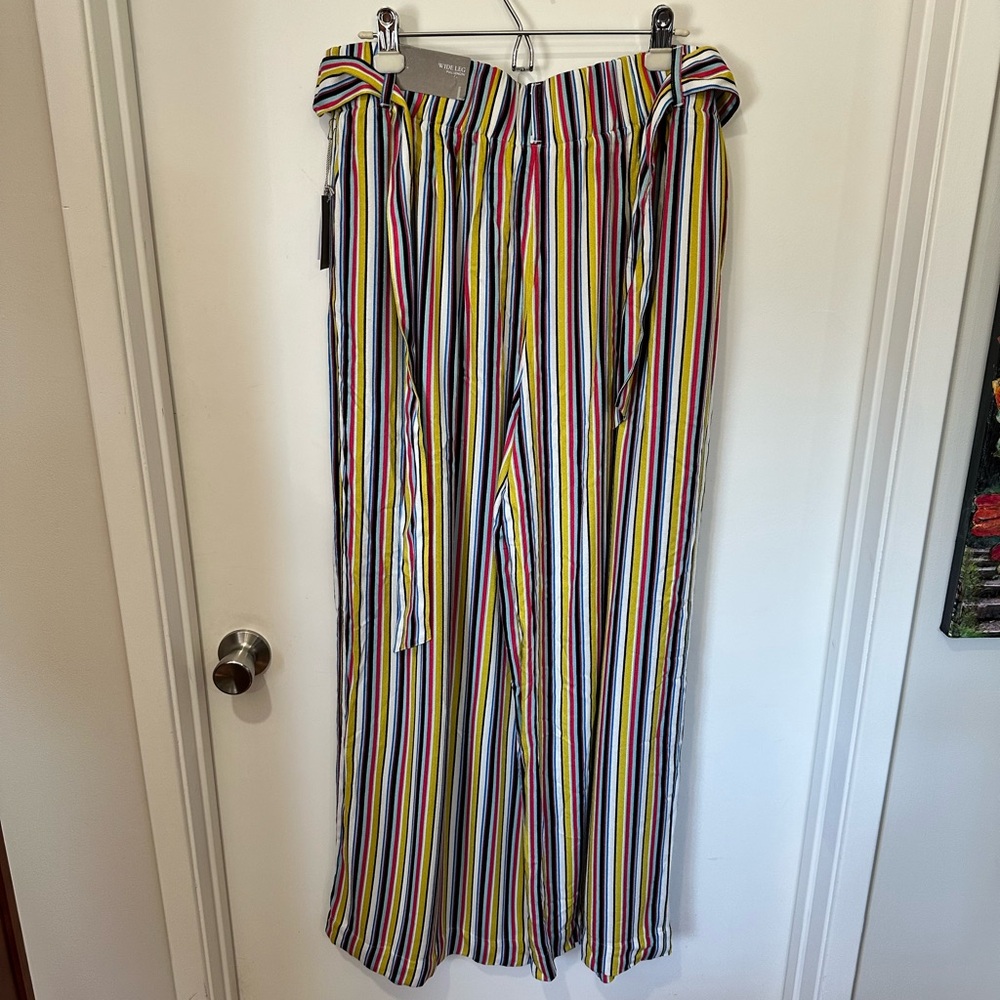 Colorful Striped Wide-Leg Pants